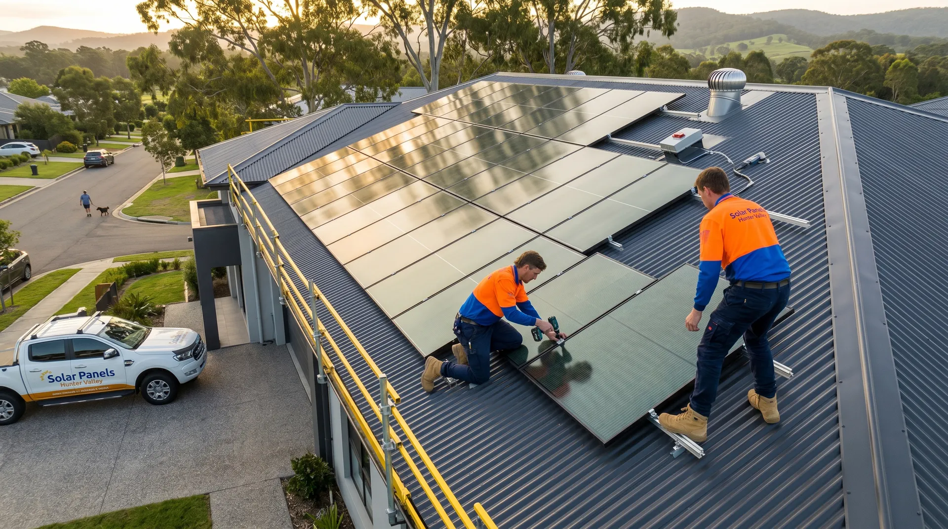 Hunter Valley home with rooftop solar panels