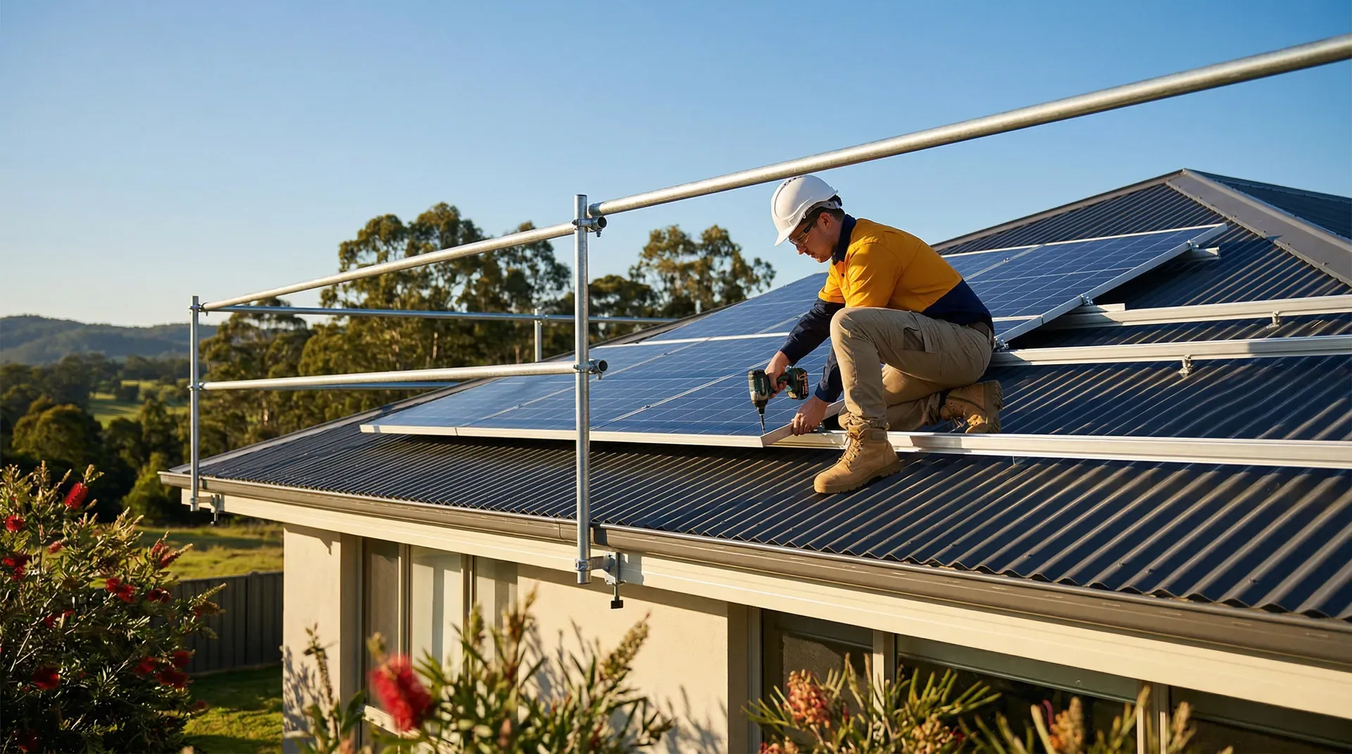 Hunter Valley home with rooftop solar panels